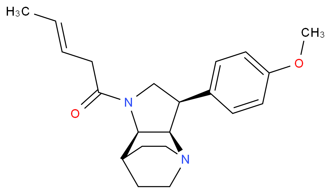 (3R*,3aR*,7aR*)-3-(4-methoxyphenyl)-1-[(3E)-pent-3-enoyl]octahydro-4,7-ethanopyrrolo[3,2-b]pyridine_Molecular_structure_CAS_)