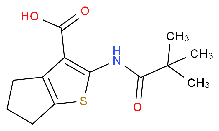 2-[(2,2-dimethylpropanoyl)amino]-5,6-dihydro-4H-cyclopenta[b]thiophene-3-carboxylic acid_Molecular_structure_CAS_)