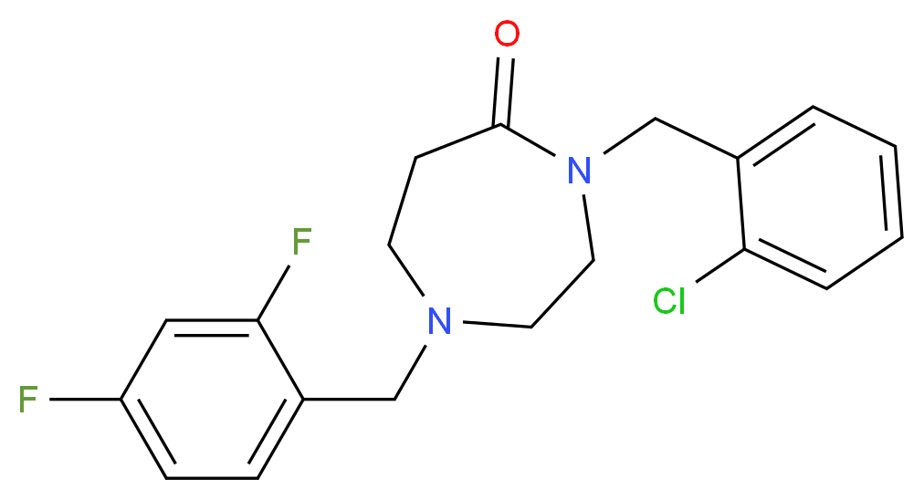 4-(2-chlorobenzyl)-1-(2,4-difluorobenzyl)-1,4-diazepan-5-one_Molecular_structure_CAS_)