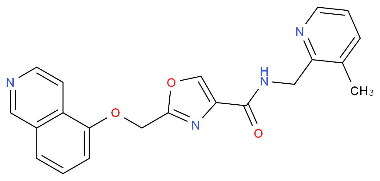 2-[(5-isoquinolinyloxy)methyl]-N-[(3-methyl-2-pyridinyl)methyl]-1,3-oxazole-4-carboxamide_Molecular_structure_CAS_)