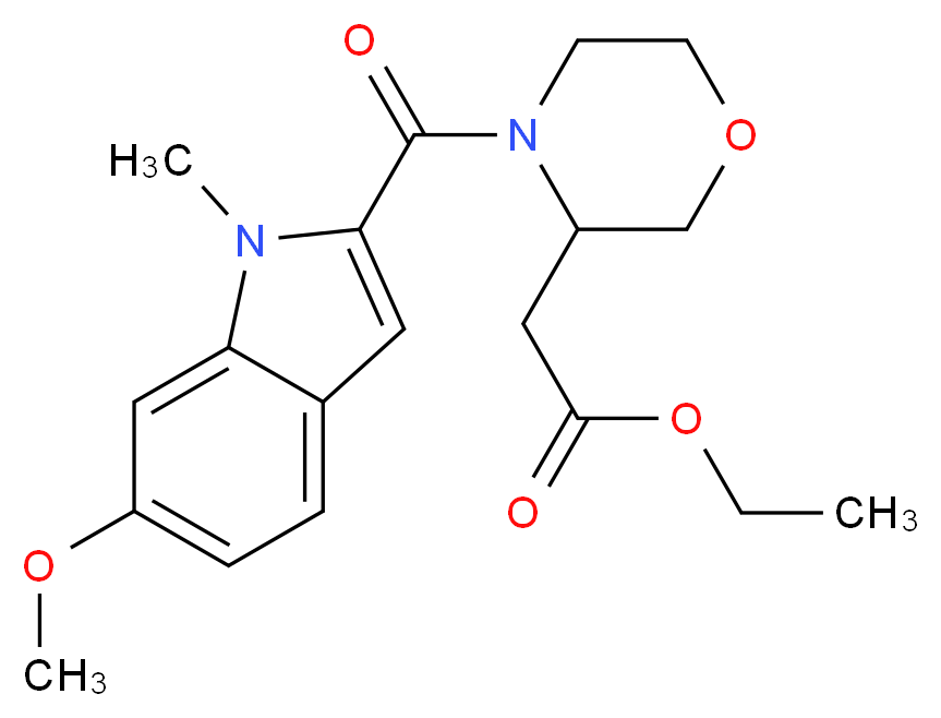 ethyl {4-[(6-methoxy-1-methyl-1H-indol-2-yl)carbonyl]morpholin-3-yl}acetate_Molecular_structure_CAS_)