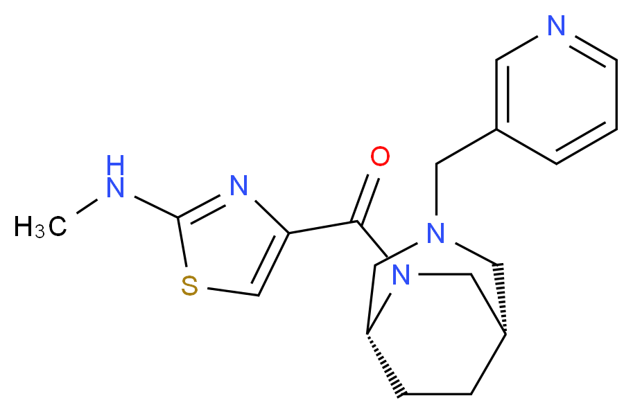 N-methyl-4-{[(1S*,5R*)-3-(pyridin-3-ylmethyl)-3,6-diazabicyclo[3.2.2]non-6-yl]carbonyl}-1,3-thiazol-2-amine_Molecular_structure_CAS_)
