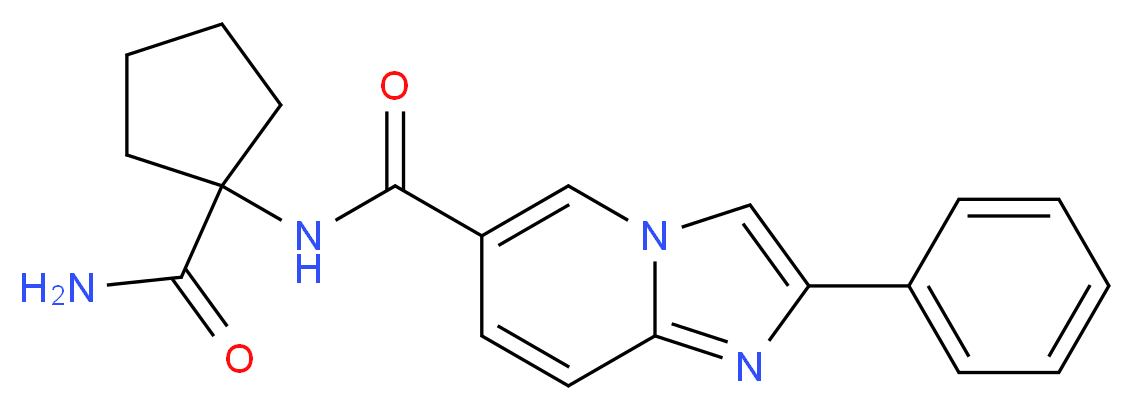N-[1-(aminocarbonyl)cyclopentyl]-2-phenylimidazo[1,2-a]pyridine-6-carboxamide_Molecular_structure_CAS_)