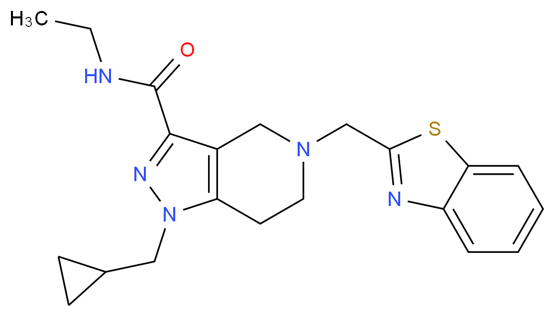 5-(1,3-benzothiazol-2-ylmethyl)-1-(cyclopropylmethyl)-N-ethyl-4,5,6,7-tetrahydro-1H-pyrazolo[4,3-c]pyridine-3-carboxamide_Molecular_structure_CAS_)