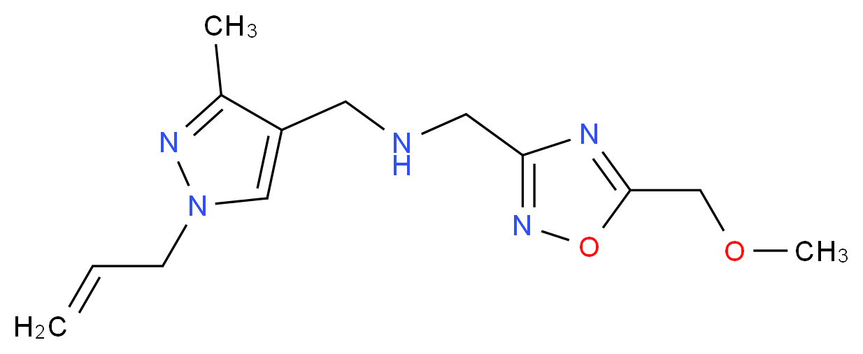 1-(1-allyl-3-methyl-1H-pyrazol-4-yl)-N-{[5-(methoxymethyl)-1,2,4-oxadiazol-3-yl]methyl}methanamine_Molecular_structure_CAS_)