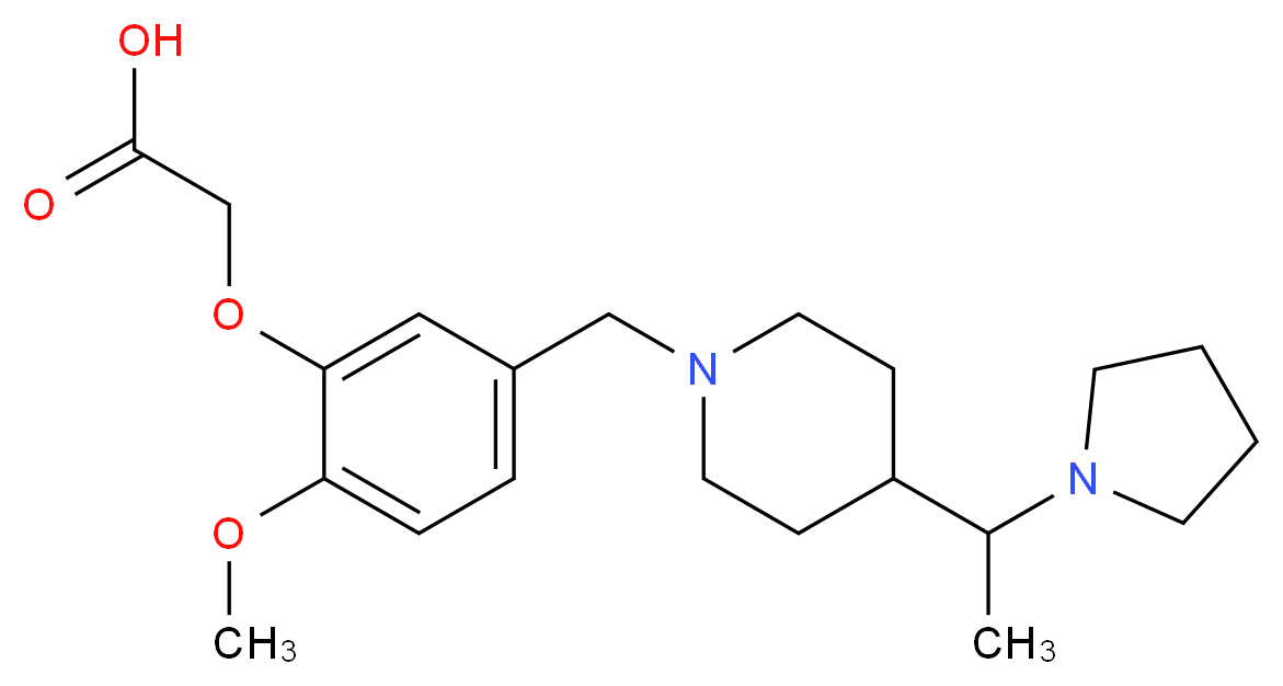 [2-methoxy-5-({4-[1-(1-pyrrolidinyl)ethyl]-1-piperidinyl}methyl)phenoxy]acetic acid_Molecular_structure_CAS_)