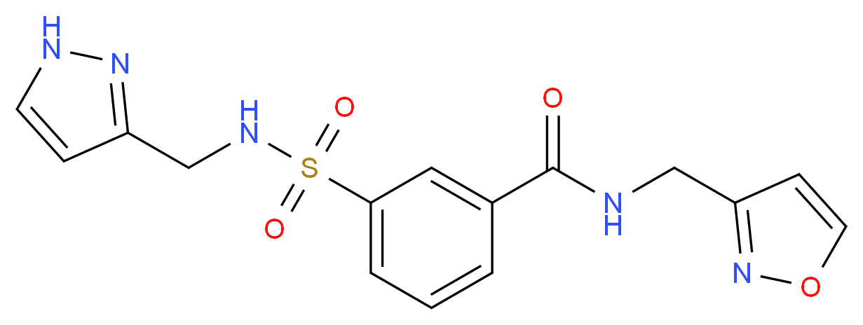 N-(isoxazol-3-ylmethyl)-3-{[(1H-pyrazol-3-ylmethyl)amino]sulfonyl}benzamide_Molecular_structure_CAS_)