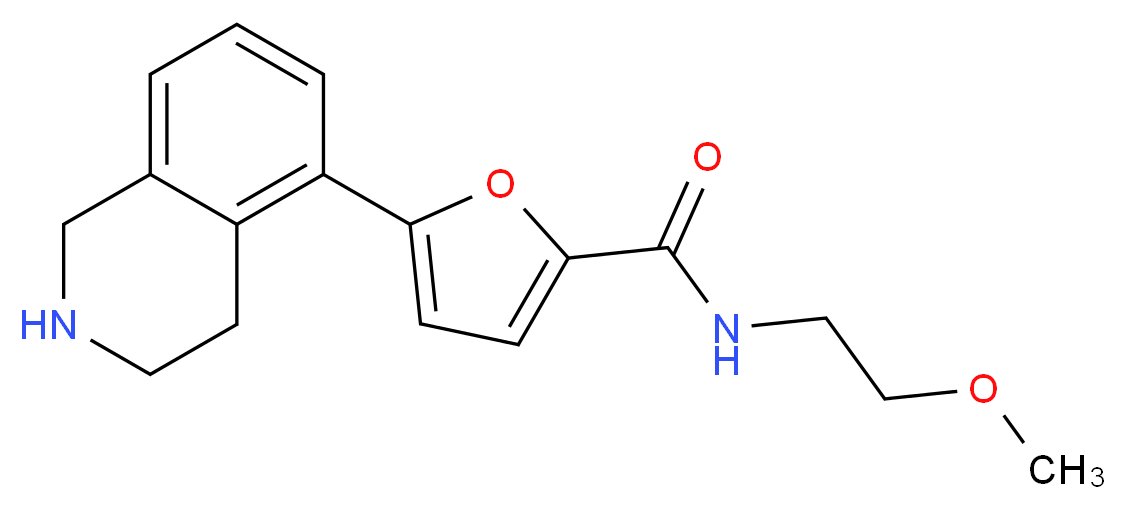 N-(2-methoxyethyl)-5-(1,2,3,4-tetrahydroisoquinolin-5-yl)-2-furamide_Molecular_structure_CAS_)