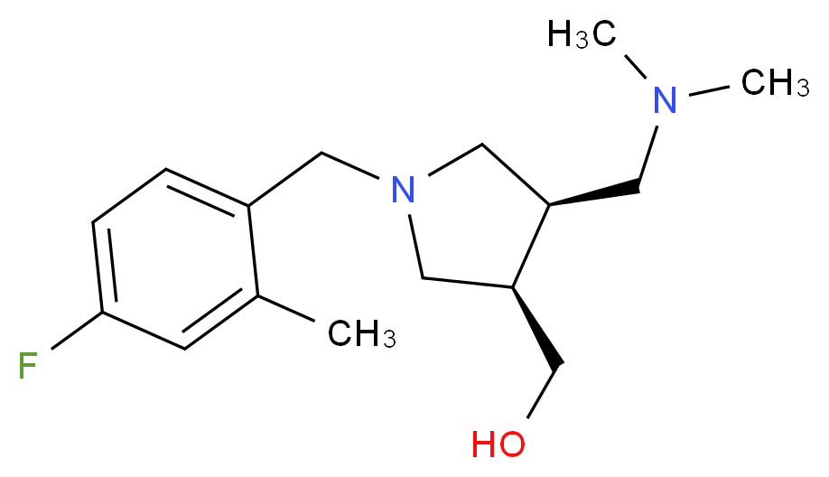 [(3R*,4R*)-4-[(dimethylamino)methyl]-1-(4-fluoro-2-methylbenzyl)pyrrolidin-3-yl]methanol_Molecular_structure_CAS_)