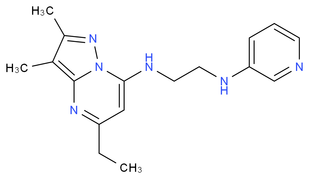 N-(5-ethyl-2,3-dimethylpyrazolo[1,5-a]pyrimidin-7-yl)-N'-pyridin-3-ylethane-1,2-diamine_Molecular_structure_CAS_)