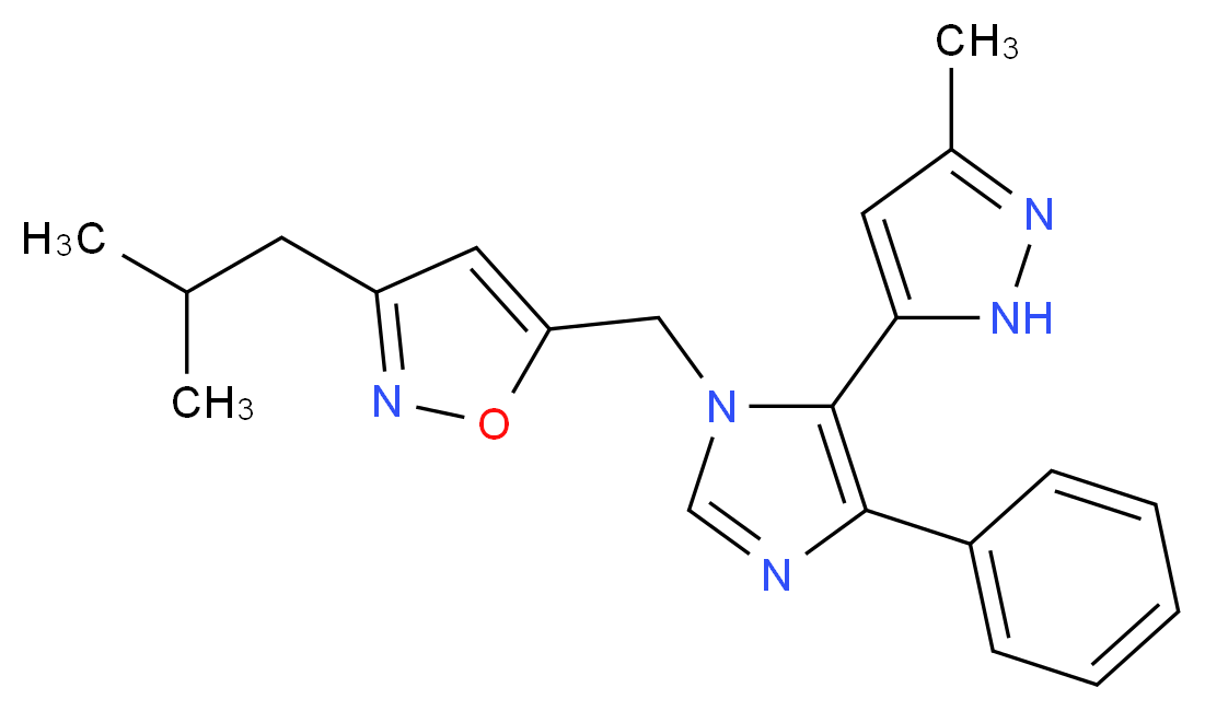 3-isobutyl-5-{[5-(3-methyl-1H-pyrazol-5-yl)-4-phenyl-1H-imidazol-1-yl]methyl}isoxazole_Molecular_structure_CAS_)