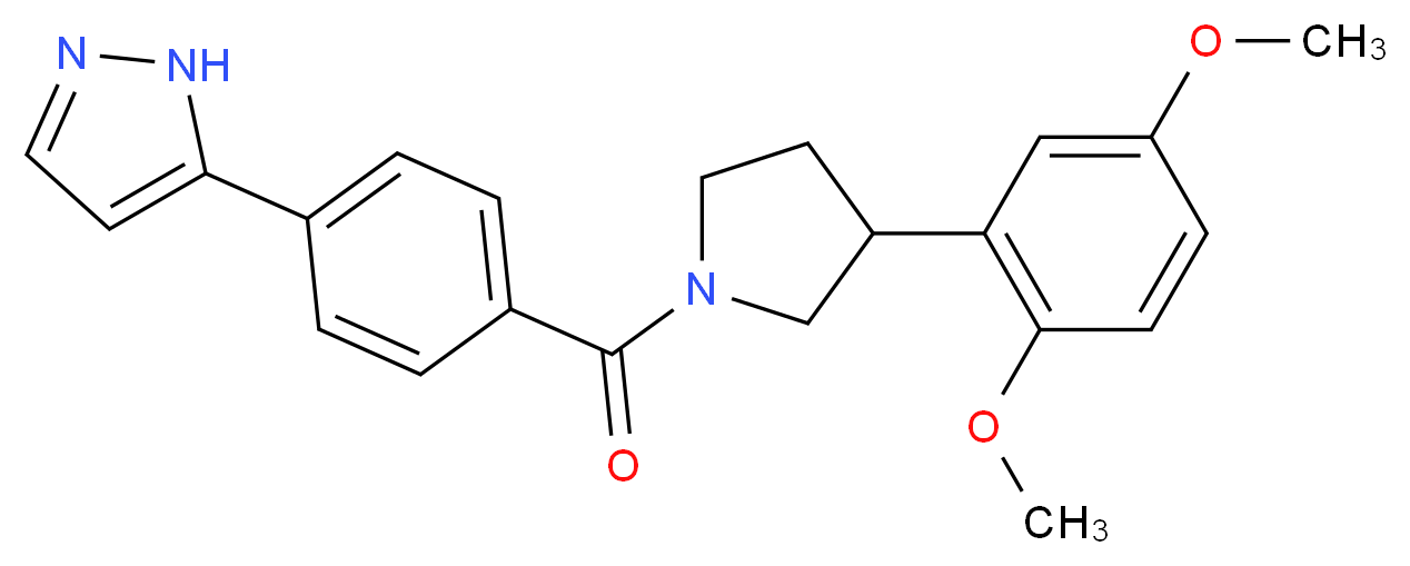 5-(4-{[3-(2,5-dimethoxyphenyl)pyrrolidin-1-yl]carbonyl}phenyl)-1H-pyrazole_Molecular_structure_CAS_)