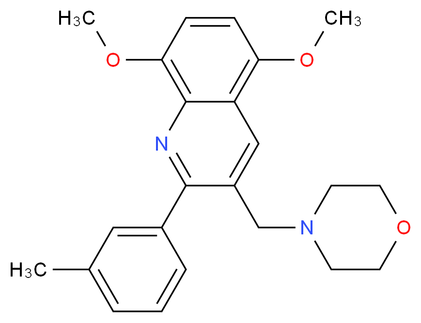 5,8-dimethoxy-2-(3-methylphenyl)-3-(4-morpholinylmethyl)quinoline_Molecular_structure_CAS_)