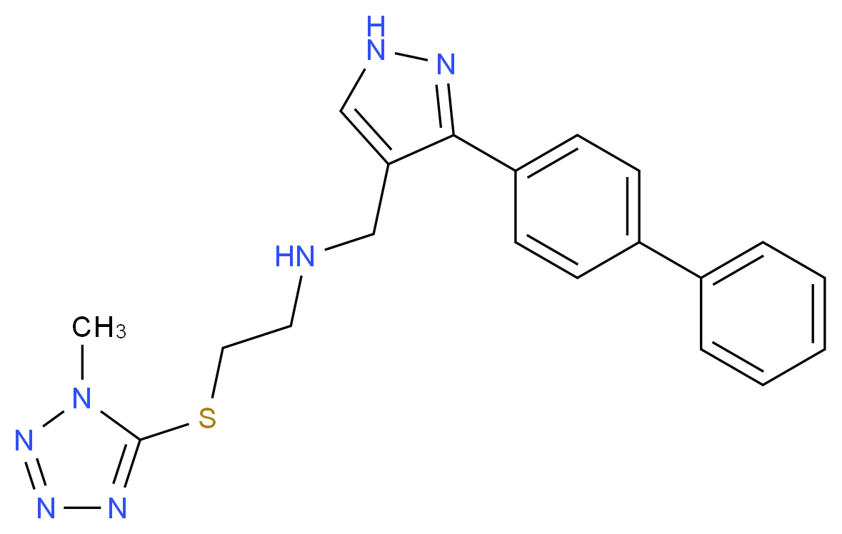 N-{[3-(4-biphenylyl)-1H-pyrazol-4-yl]methyl}-2-[(1-methyl-1H-tetrazol-5-yl)thio]ethanamine_Molecular_structure_CAS_)