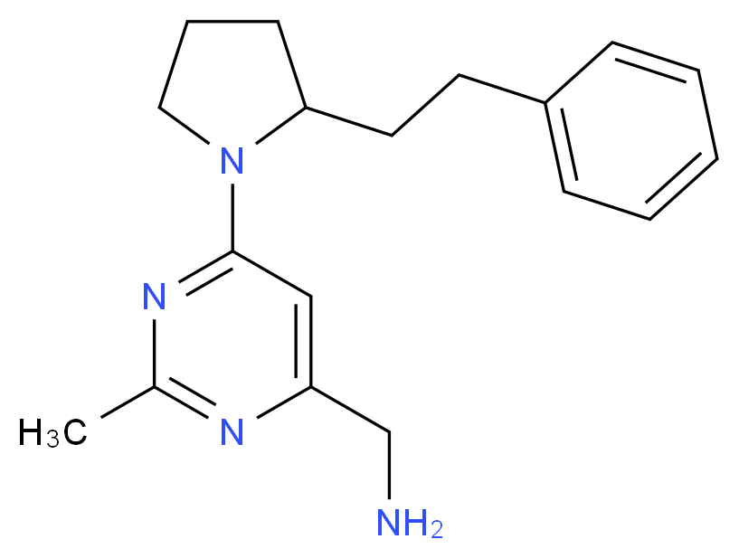 ({2-methyl-6-[2-(2-phenylethyl)pyrrolidin-1-yl]pyrimidin-4-yl}methyl)amine_Molecular_structure_CAS_)