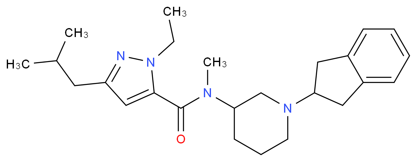 N-[1-(2,3-dihydro-1H-inden-2-yl)-3-piperidinyl]-1-ethyl-3-isobutyl-N-methyl-1H-pyrazole-5-carboxamide_Molecular_structure_CAS_)