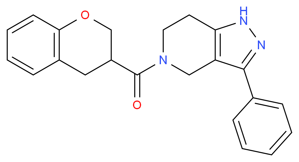 5-(3,4-dihydro-2H-chromen-3-ylcarbonyl)-3-phenyl-4,5,6,7-tetrahydro-1H-pyrazolo[4,3-c]pyridine_Molecular_structure_CAS_)