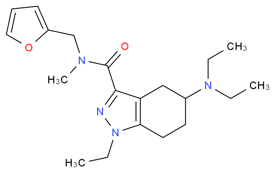 5-(diethylamino)-1-ethyl-N-(2-furylmethyl)-N-methyl-4,5,6,7-tetrahydro-1H-indazole-3-carboxamide_Molecular_structure_CAS_)