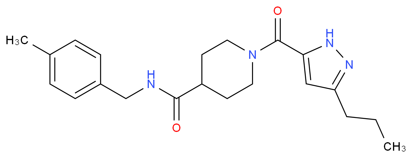 N-(4-methylbenzyl)-1-[(3-propyl-1H-pyrazol-5-yl)carbonyl]-4-piperidinecarboxamide_Molecular_structure_CAS_)