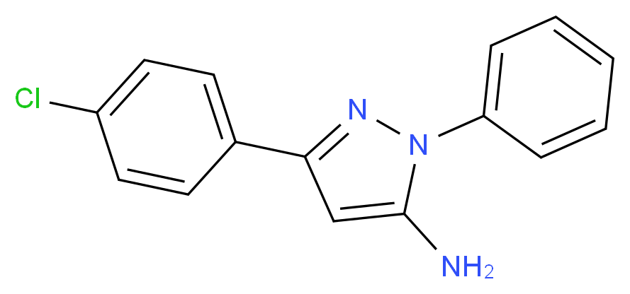3-(4-chlorophenyl)-1-phenyl-1H-pyrazol-5-amine_Molecular_structure_CAS_19652-14-3)