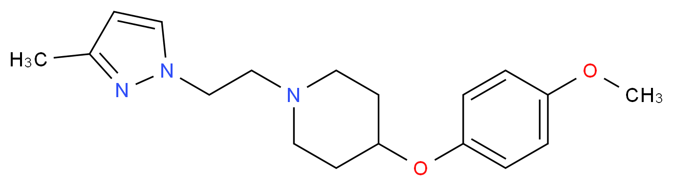 4-(4-methoxyphenoxy)-1-[2-(3-methyl-1H-pyrazol-1-yl)ethyl]piperidine_Molecular_structure_CAS_)