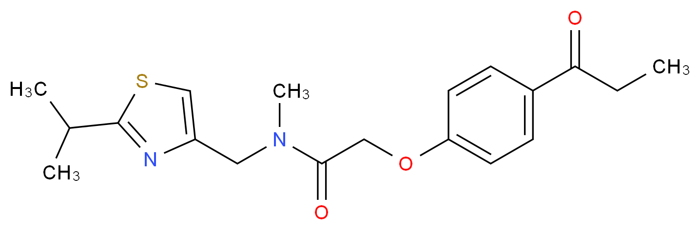 N-[(2-isopropyl-1,3-thiazol-4-yl)methyl]-N-methyl-2-(4-propionylphenoxy)acetamide_Molecular_structure_CAS_)