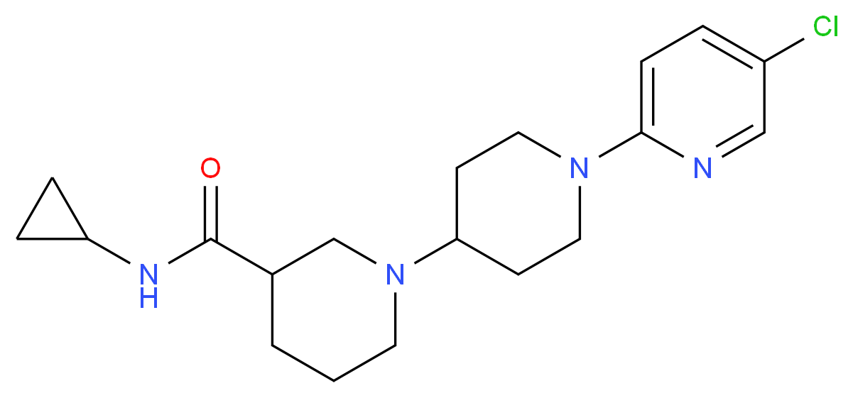 1'-(5-chloropyridin-2-yl)-N-cyclopropyl-1,4'-bipiperidine-3-carboxamide_Molecular_structure_CAS_)