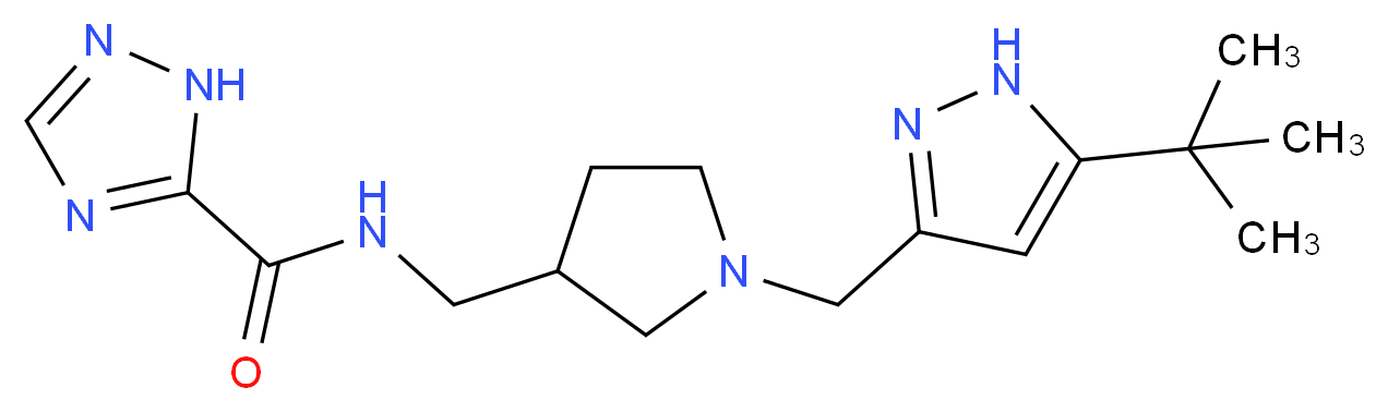 N-({1-[(5-tert-butyl-1H-pyrazol-3-yl)methyl]pyrrolidin-3-yl}methyl)-1H-1,2,4-triazole-5-carboxamide_Molecular_structure_CAS_)