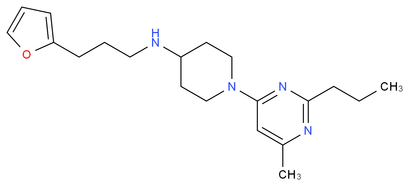 N-[3-(2-furyl)propyl]-1-(6-methyl-2-propylpyrimidin-4-yl)piperidin-4-amine_Molecular_structure_CAS_)