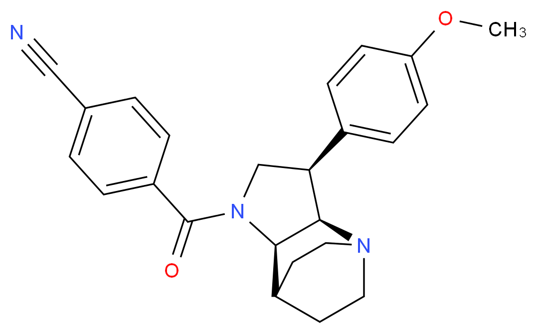 4-{[(3R*,3aR*,7aR*)-3-(4-methoxyphenyl)hexahydro-4,7-ethanopyrrolo[3,2-b]pyridin-1(2H)-yl]carbonyl}benzonitrile_Molecular_structure_CAS_)