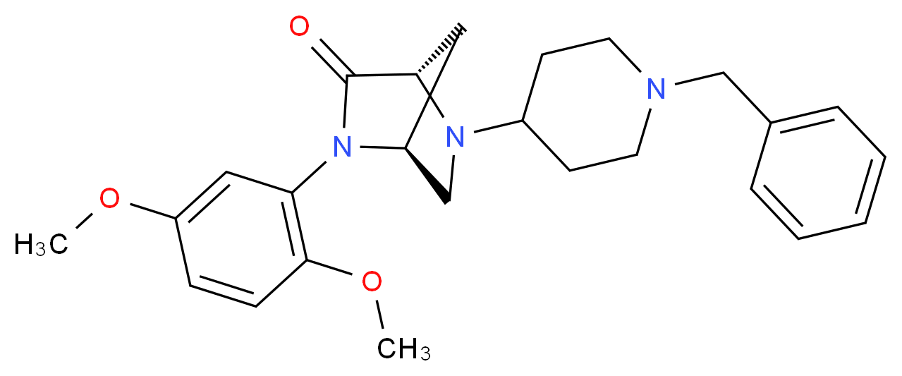 (1S*,4S*)-5-(1-benzyl-4-piperidinyl)-2-(2,5-dimethoxyphenyl)-2,5-diazabicyclo[2.2.1]heptan-3-one_Molecular_structure_CAS_)