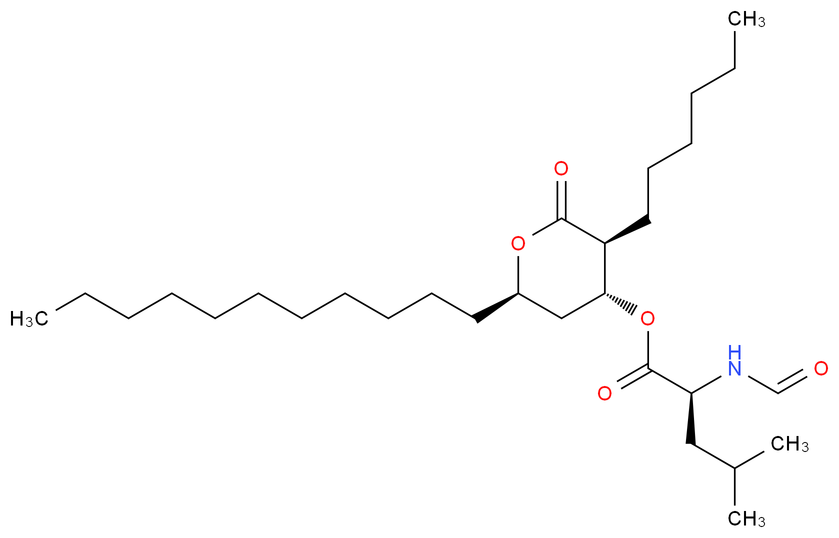 N-Formyl-L-leucine (3S,4R,6S)-3-Hexyltetrahydro-2-oxo-6-undecyl-2H-pyran-4-yl Ester_Molecular_structure_CAS_130793-27-0)