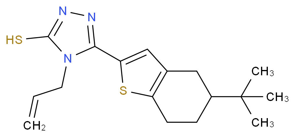 4-allyl-5-(5-tert-butyl-4,5,6,7-tetrahydro-1-benzothien-2-yl)-4H-1,2,4-triazole-3-thiol_Molecular_structure_CAS_)