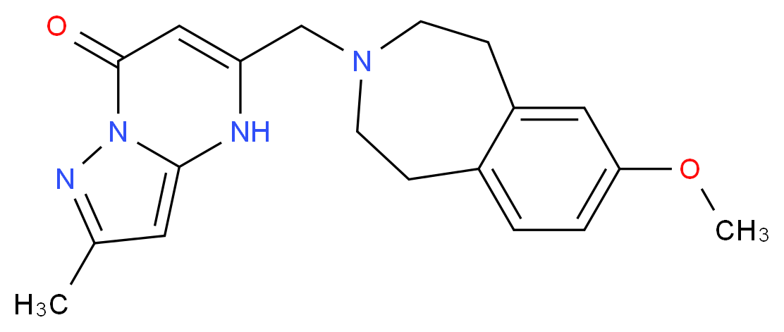 5-[(7-methoxy-1,2,4,5-tetrahydro-3H-3-benzazepin-3-yl)methyl]-2-methylpyrazolo[1,5-a]pyrimidin-7(4H)-one_Molecular_structure_CAS_)