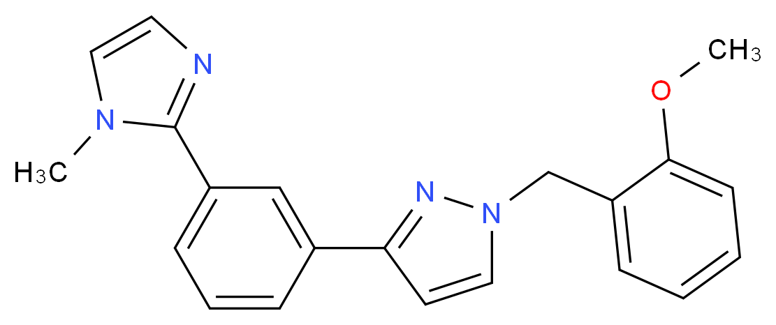 1-(2-methoxybenzyl)-3-[3-(1-methyl-1H-imidazol-2-yl)phenyl]-1H-pyrazole_Molecular_structure_CAS_)