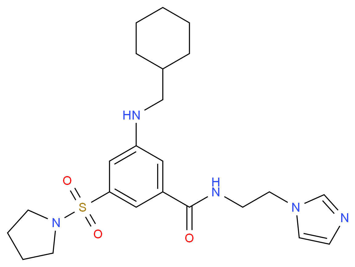 3-[(cyclohexylmethyl)amino]-N-[2-(1H-imidazol-1-yl)ethyl]-5-(1-pyrrolidinylsulfonyl)benzamide_Molecular_structure_CAS_)