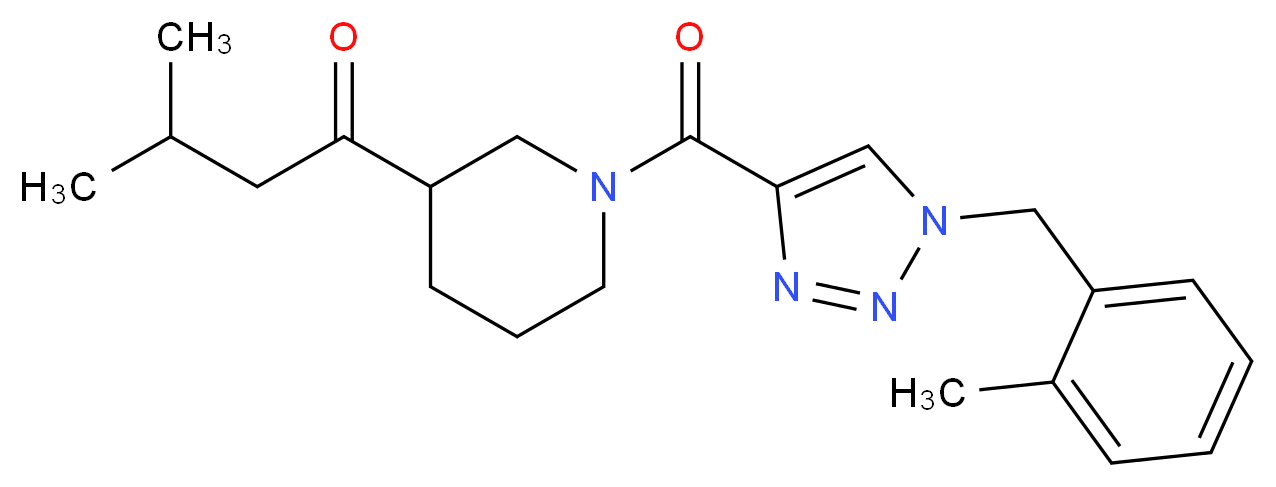 3-methyl-1-(1-{[1-(2-methylbenzyl)-1H-1,2,3-triazol-4-yl]carbonyl}-3-piperidinyl)-1-butanone_Molecular_structure_CAS_)