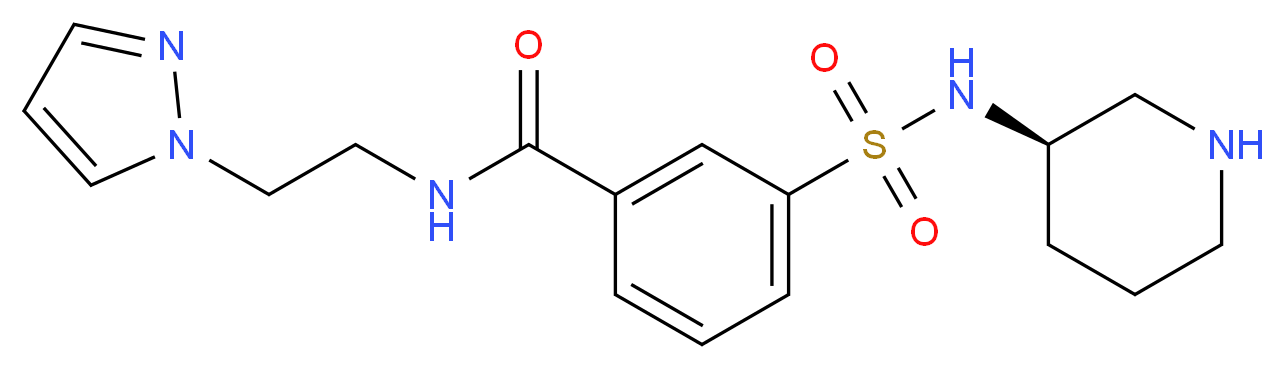 3-{[(3R)-piperidin-3-ylamino]sulfonyl}-N-[2-(1H-pyrazol-1-yl)ethyl]benzamide_Molecular_structure_CAS_)