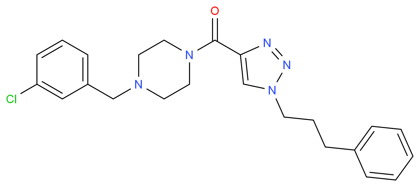 1-(3-chlorobenzyl)-4-{[1-(3-phenylpropyl)-1H-1,2,3-triazol-4-yl]carbonyl}piperazine_Molecular_structure_CAS_)