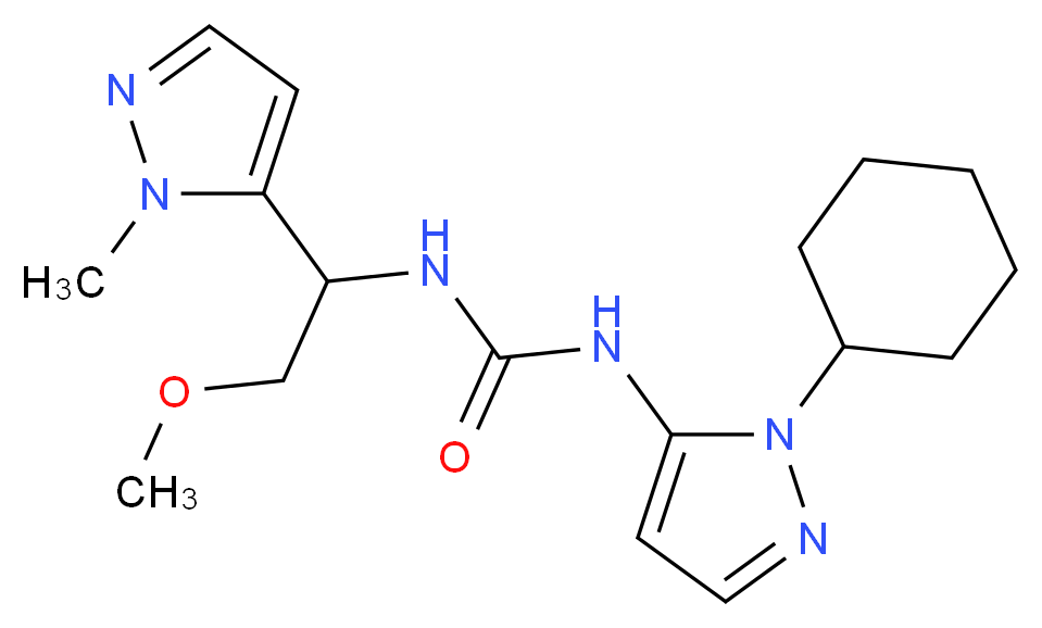 N-(1-cyclohexyl-1H-pyrazol-5-yl)-N'-[2-methoxy-1-(1-methyl-1H-pyrazol-5-yl)ethyl]urea_Molecular_structure_CAS_)