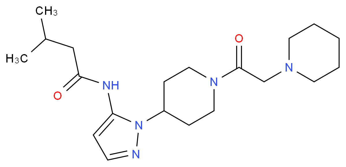 3-methyl-N-{1-[1-(1-piperidinylacetyl)-4-piperidinyl]-1H-pyrazol-5-yl}butanamide_Molecular_structure_CAS_)