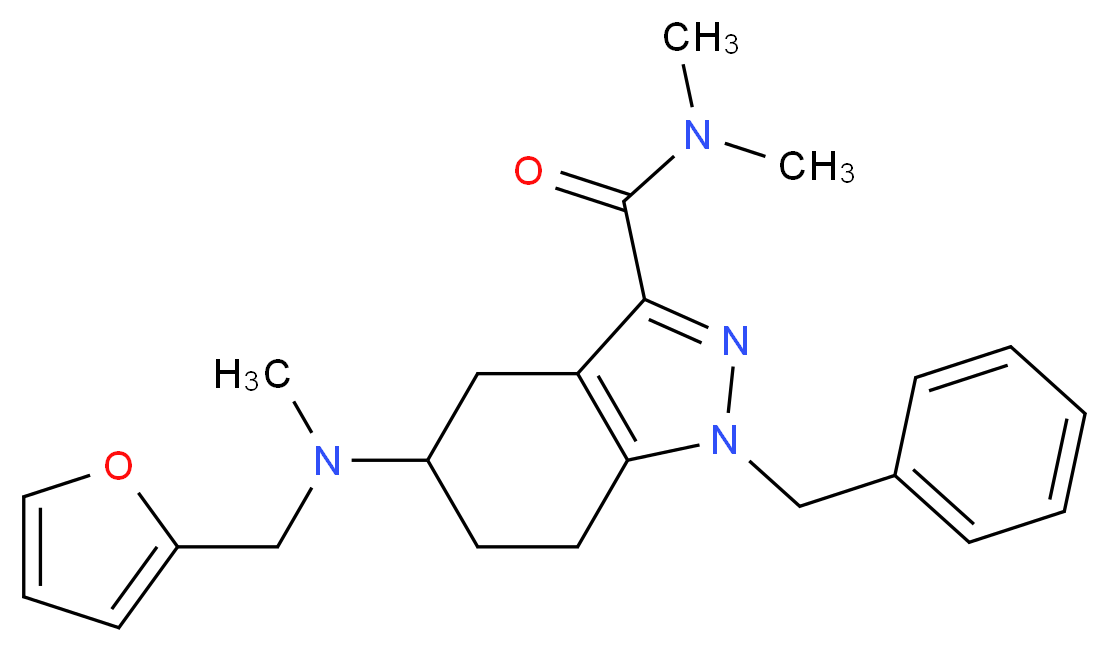1-benzyl-5-[(2-furylmethyl)(methyl)amino]-N,N-dimethyl-4,5,6,7-tetrahydro-1H-indazole-3-carboxamide_Molecular_structure_CAS_)