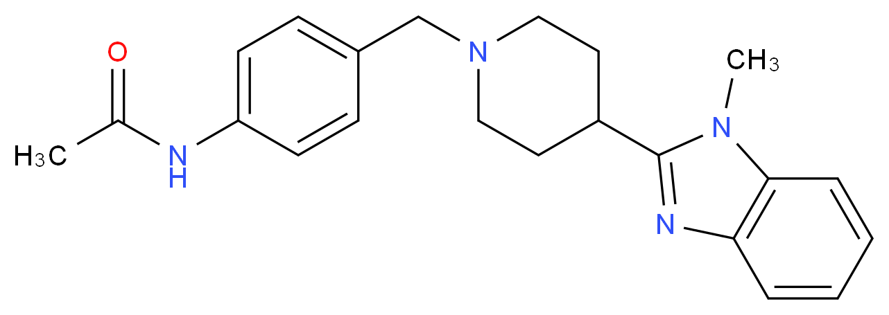 N-(4-{[4-(1-methyl-1H-benzimidazol-2-yl)piperidin-1-yl]methyl}phenyl)acetamide_Molecular_structure_CAS_)