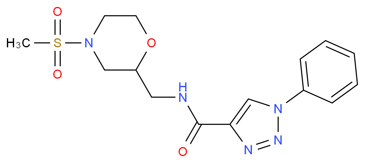 N-{[4-(methylsulfonyl)-2-morpholinyl]methyl}-1-phenyl-1H-1,2,3-triazole-4-carboxamide_Molecular_structure_CAS_)