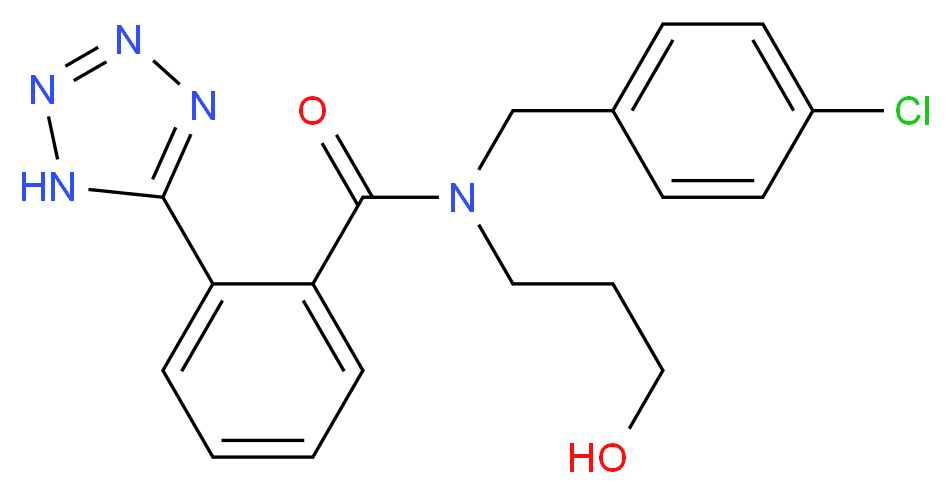 N-(4-chlorobenzyl)-N-(3-hydroxypropyl)-2-(1H-tetrazol-5-yl)benzamide_Molecular_structure_CAS_)