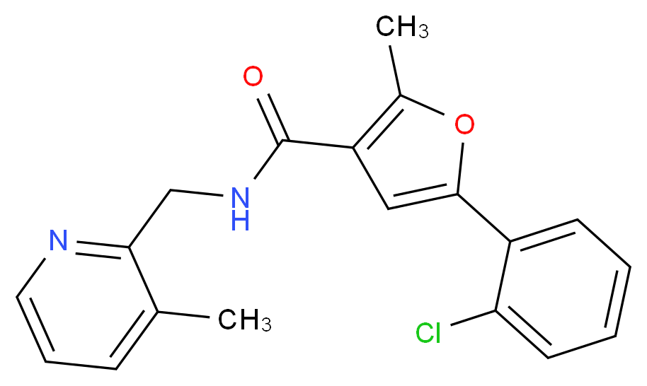 5-(2-chlorophenyl)-2-methyl-N-[(3-methylpyridin-2-yl)methyl]-3-furamide_Molecular_structure_CAS_)