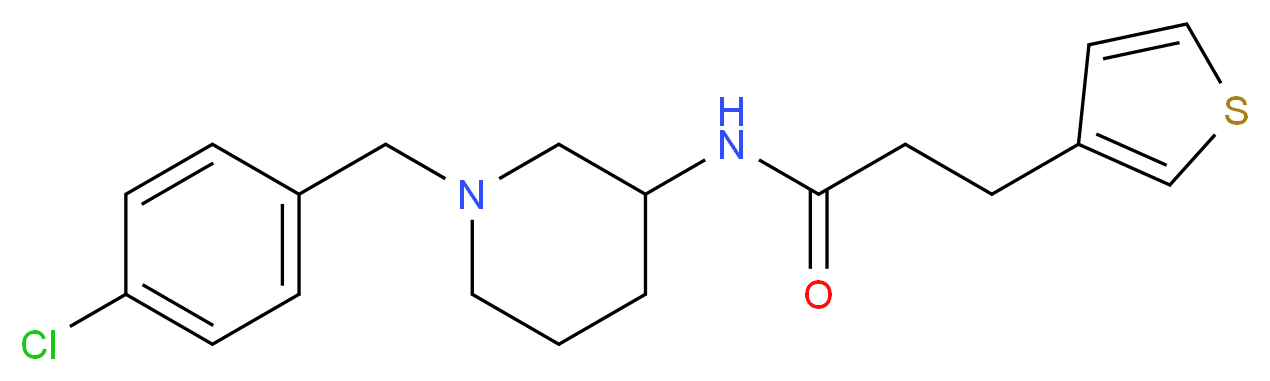 N-[1-(4-chlorobenzyl)-3-piperidinyl]-3-(3-thienyl)propanamide_Molecular_structure_CAS_)