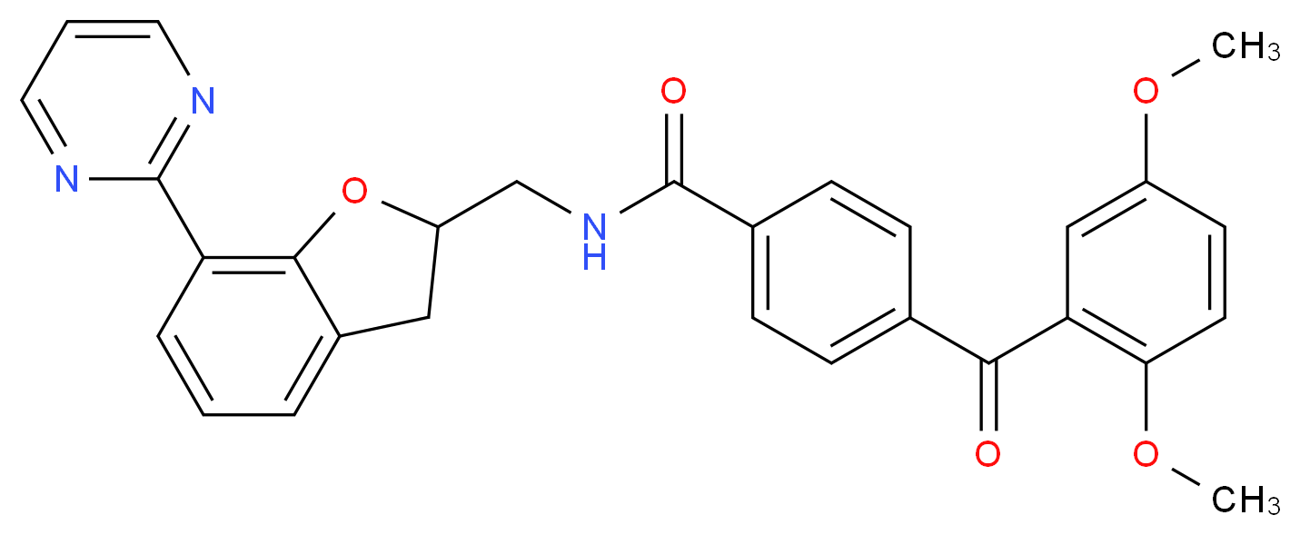 4-(2,5-dimethoxybenzoyl)-N-{[7-(2-pyrimidinyl)-2,3-dihydro-1-benzofuran-2-yl]methyl}benzamide_Molecular_structure_CAS_)