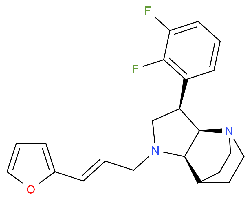 (3R*,3aR*,7aR*)-3-(2,3-difluorophenyl)-1-[(2E)-3-(2-furyl)prop-2-en-1-yl]octahydro-4,7-ethanopyrrolo[3,2-b]pyridine_Molecular_structure_CAS_)
