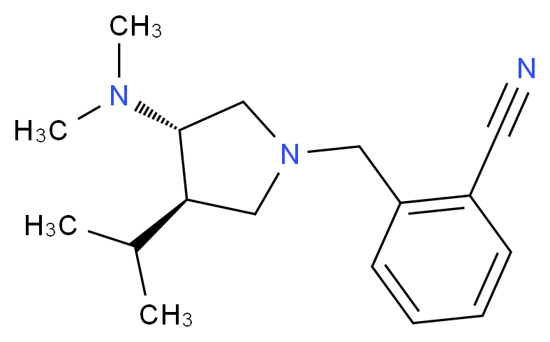 2-{[(3S*,4R*)-3-(dimethylamino)-4-isopropyl-1-pyrrolidinyl]methyl}benzonitrile_Molecular_structure_CAS_)